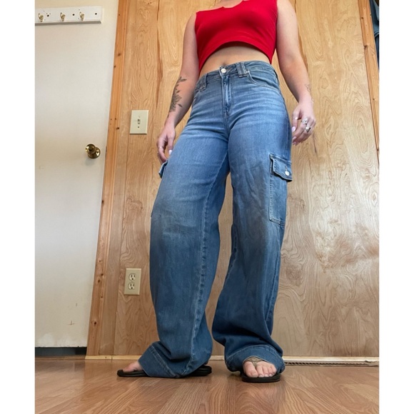 American Eagle Outfitters Women's Straight Leg Blue Jeans - Picture 3 of 5